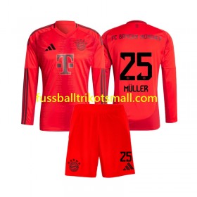 Fußballtrikots Bayern München Thomas Muller 25 Kinder 2024-2025 Langarm Heimtrikotsatz kaufen